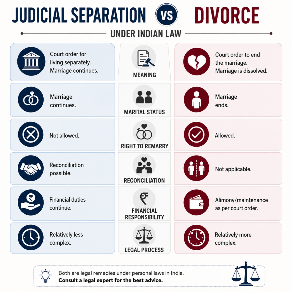 Judicial vs separation